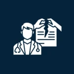 Ilustracja lekarza obok rąk rozdzierających dokumentację medyczną, symbolizująca błąd medyczny i naruszenie praw pacjenta.